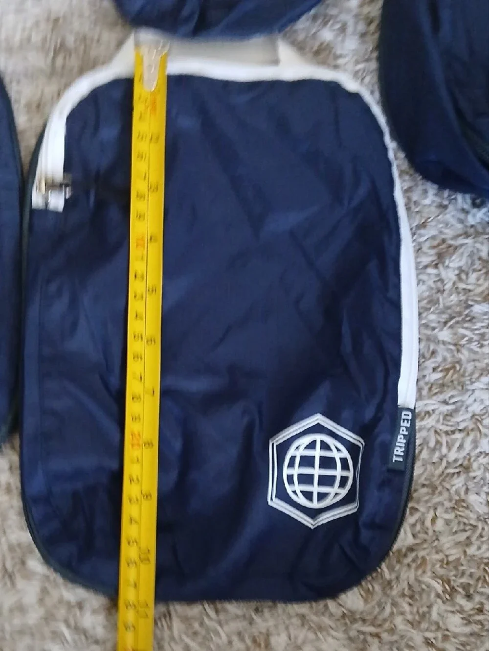 Tripped Travel CompressionPacking Cubes Set Of 5 - Navy with White Trim
